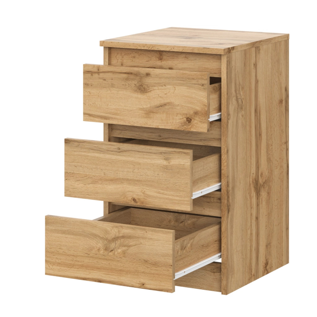 Commode SOLA - Quercia Wotan - 3 Cassetti - Larghezza 40 cm, Altezza 69 cm, Profondit? 43 cm