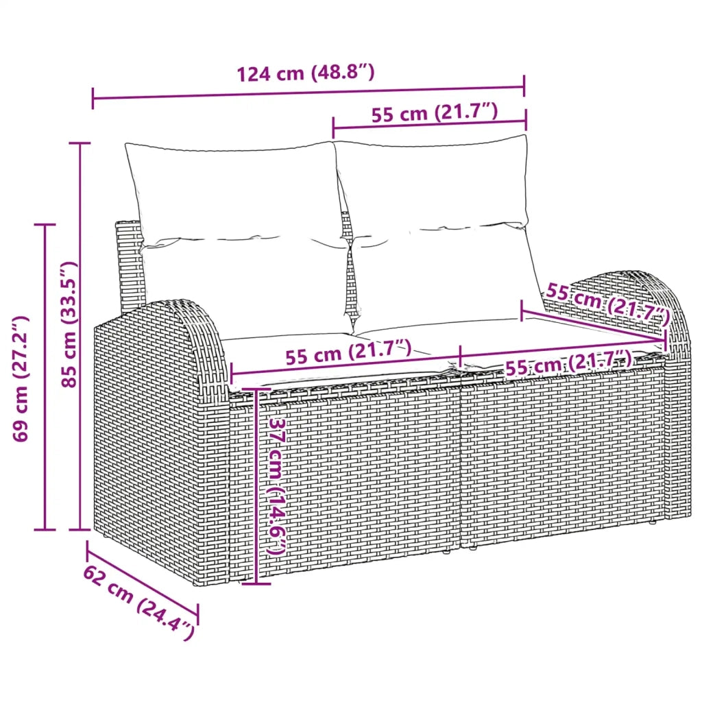 Set di divani 5 pcs Beige e Grigio Chiaro polyrattan 3359059