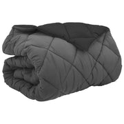 Piumone | Duvet Invernale Nero e antracite 200 x 220 cm Microfibra