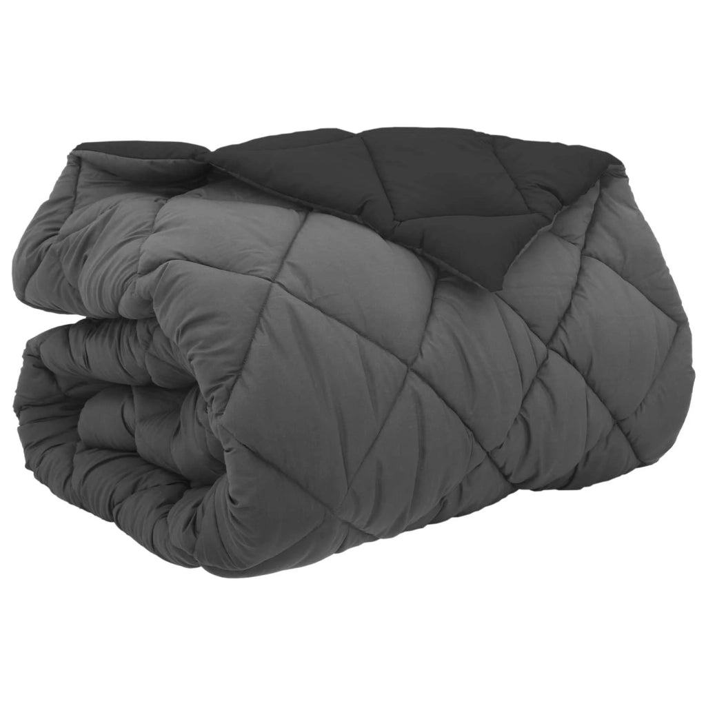 Piumone | Duvet Invernale Nero e antracite 200 x 220 cm Microfibra