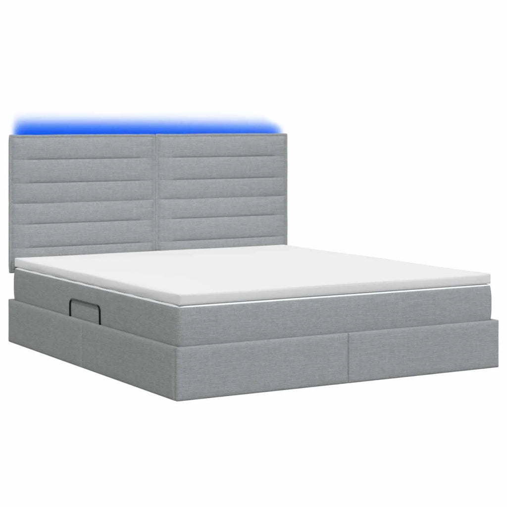 Letto con contenitore LED e materasso Grigio Chiaro 3459891