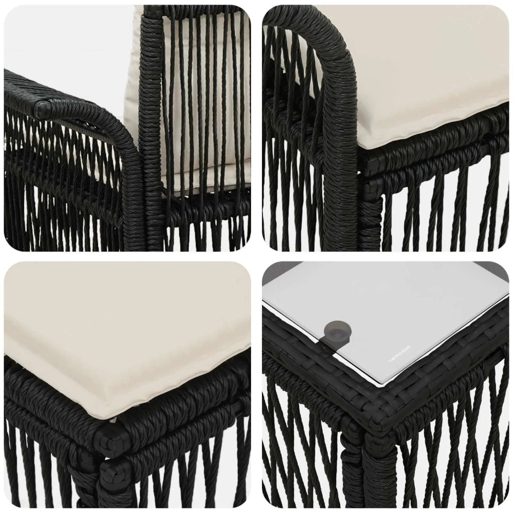 Set Divano da Giardino 8 pz Nero polyrattan 3434770