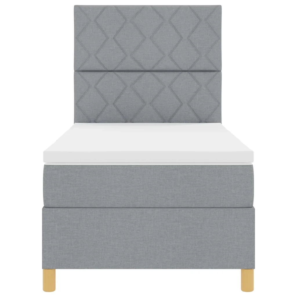 Letto a Sorgente LED Grigio chiaro 100 x 200 cm Tessuto 3343152