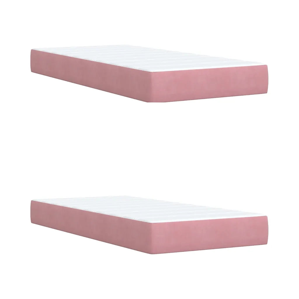 Giroletto a Molle con Materasso Rosa 200x200 cm in Velluto 3288707