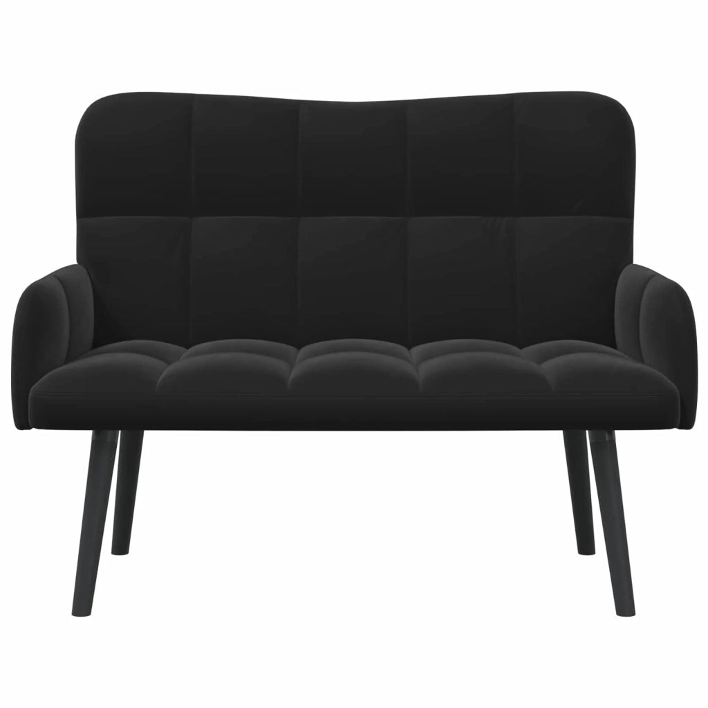 Sofa a Due Posti Nero 115 x 61 x 87 cm Velluto 42028945