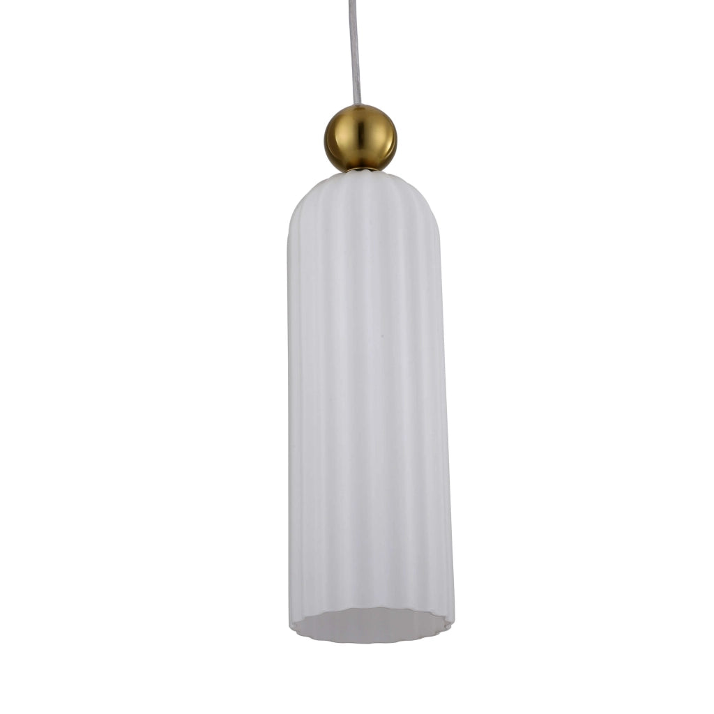 Lampada a sospensione Piega E14 bianca oro Ø10 Light Prestige