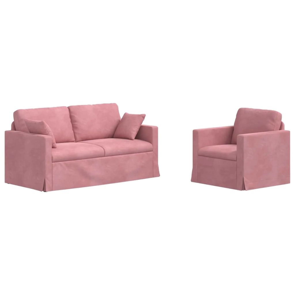 Set di divani 2 pcs Rosa 158 x 78 x 80 cm Velluto 3407555