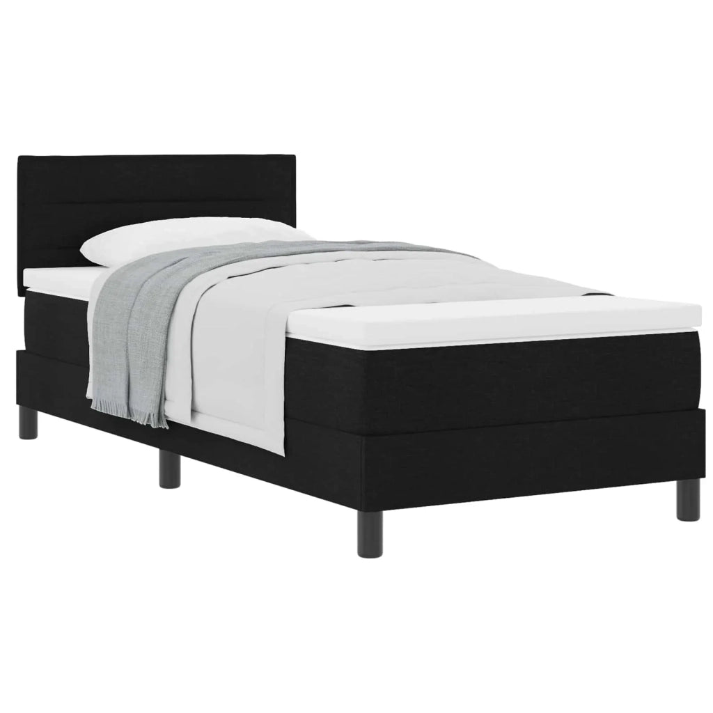 Letto a molle con testiera Nero 100 x 200 cm Tessuto 3338589