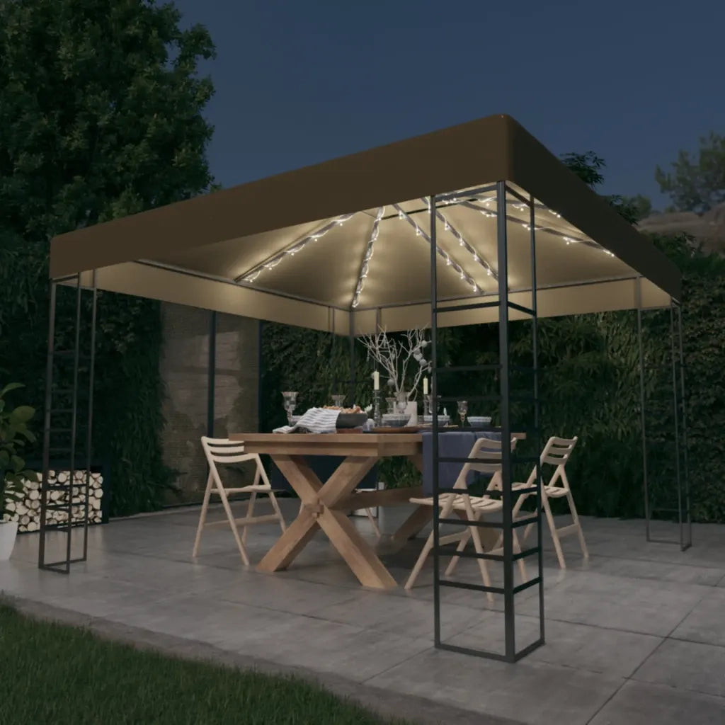 Gazebo con Luci LED a Stringa 3x3 m Grigio Talpa 3070309