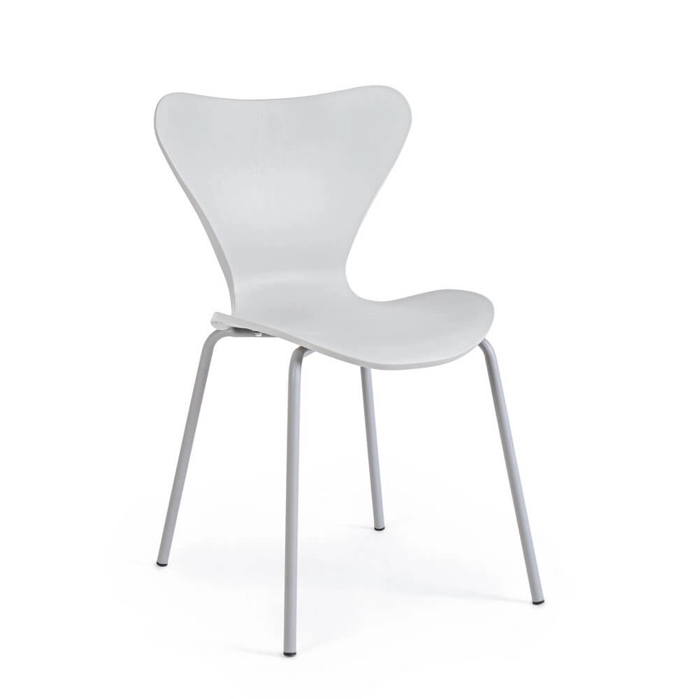 Set di 4 Sedie Impilabili con Seduta in Plastica e Gambe Cromate - LINDSAY