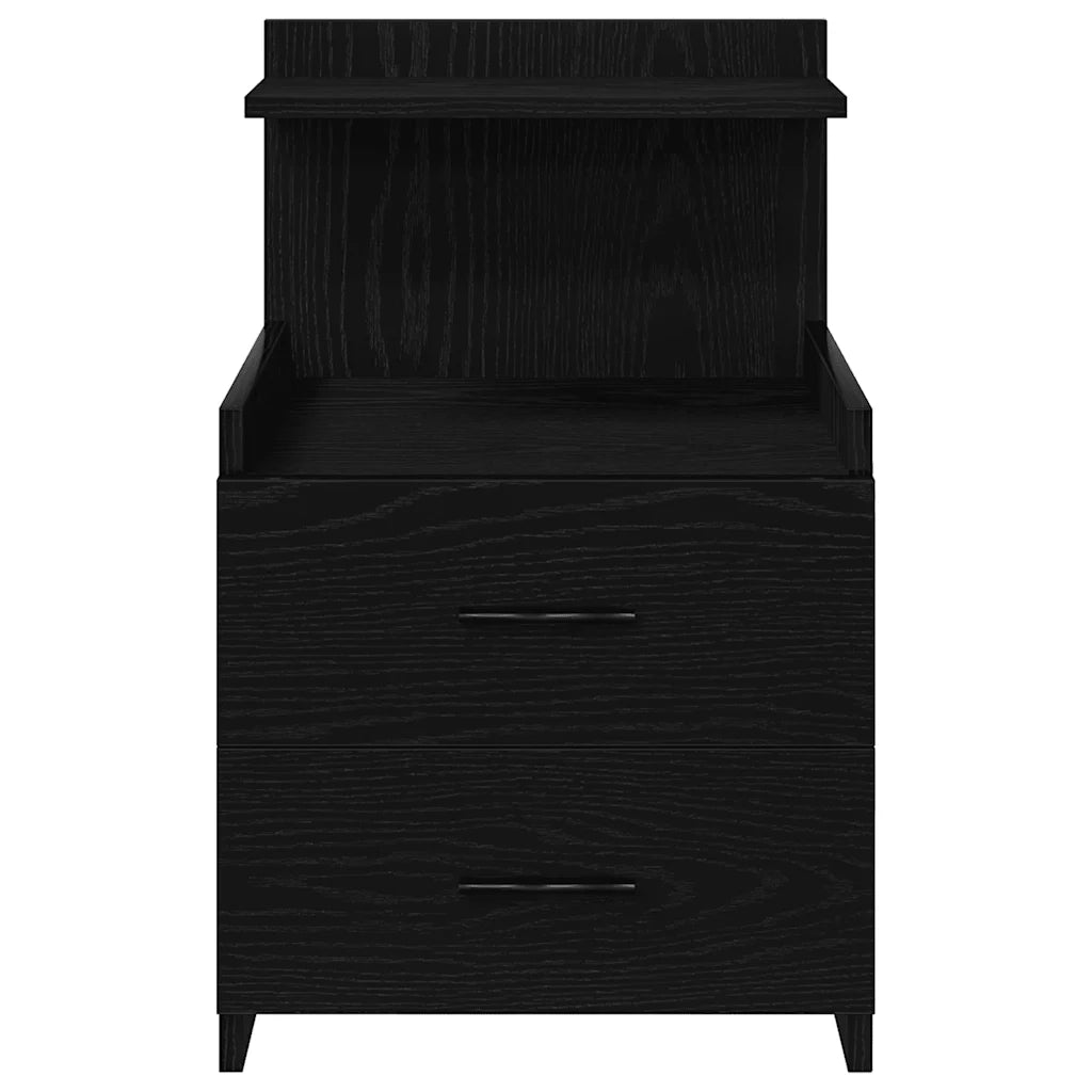Comodino con 2 cassetti Nero 40x36,5x62 cm 858634