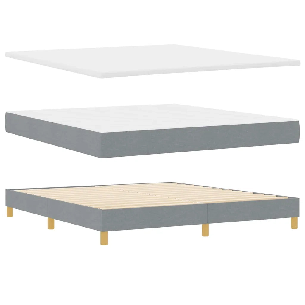 Letto a molle con materasso Grigio chiaro 180 x 200 cm Tessuto 3340290