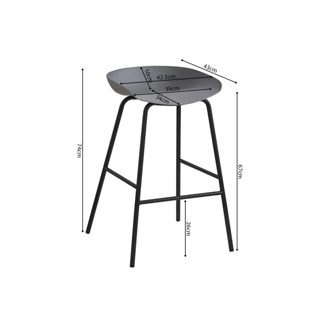 Sedia da bancone design grigio. Collezione SIRA