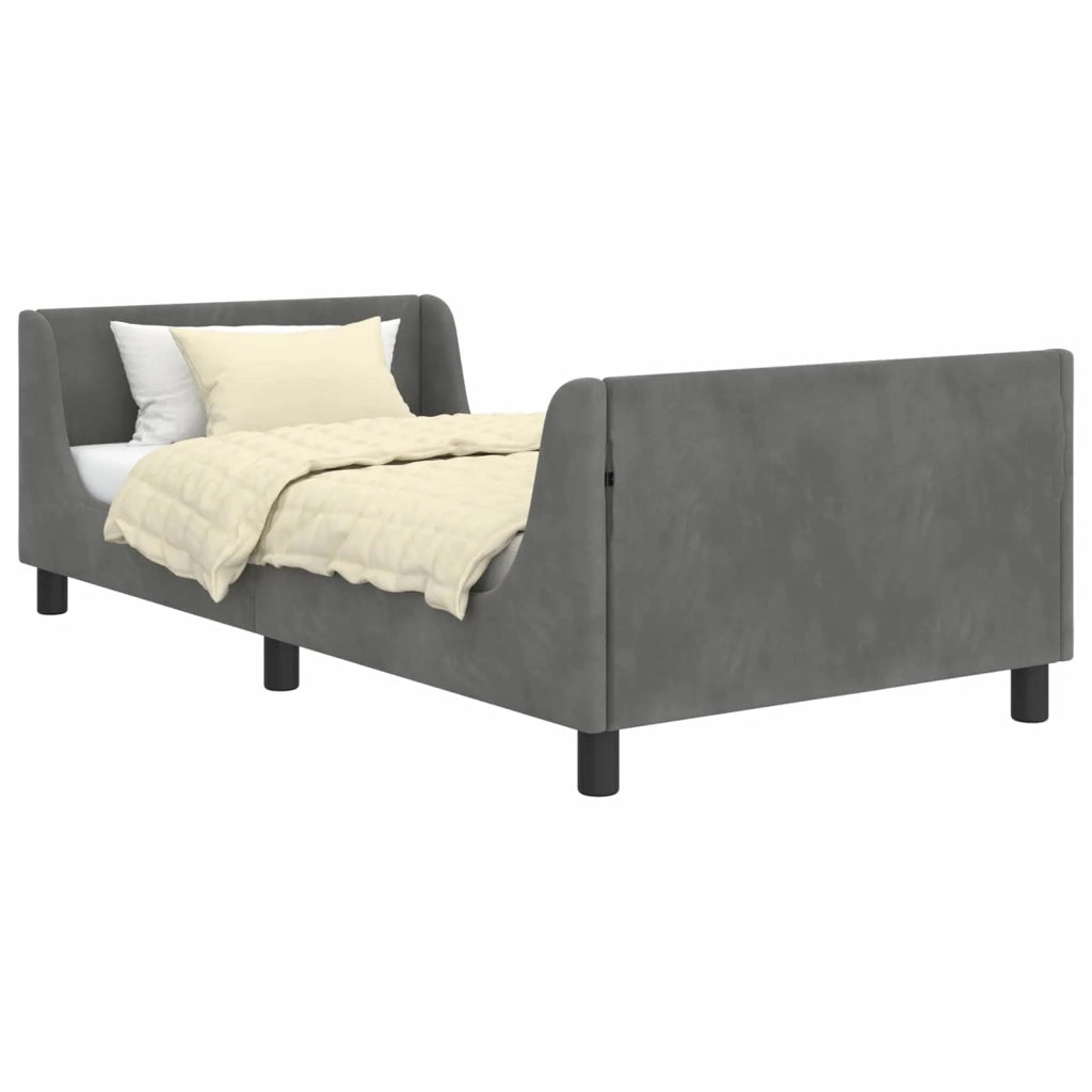 Struttura letto bambini con testata Grigio scuro 90 x 200 cm