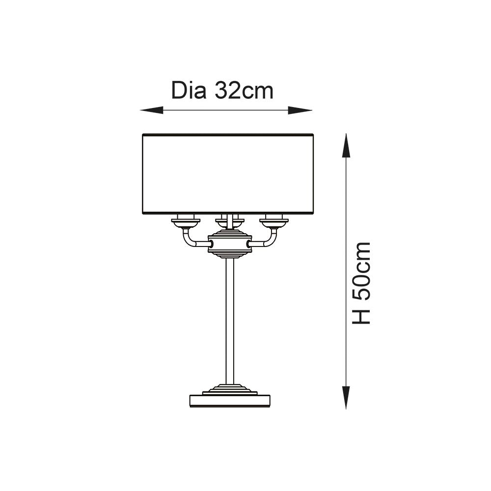 Lampada tavolo Highclere classica nichel 3xE14 grafite
