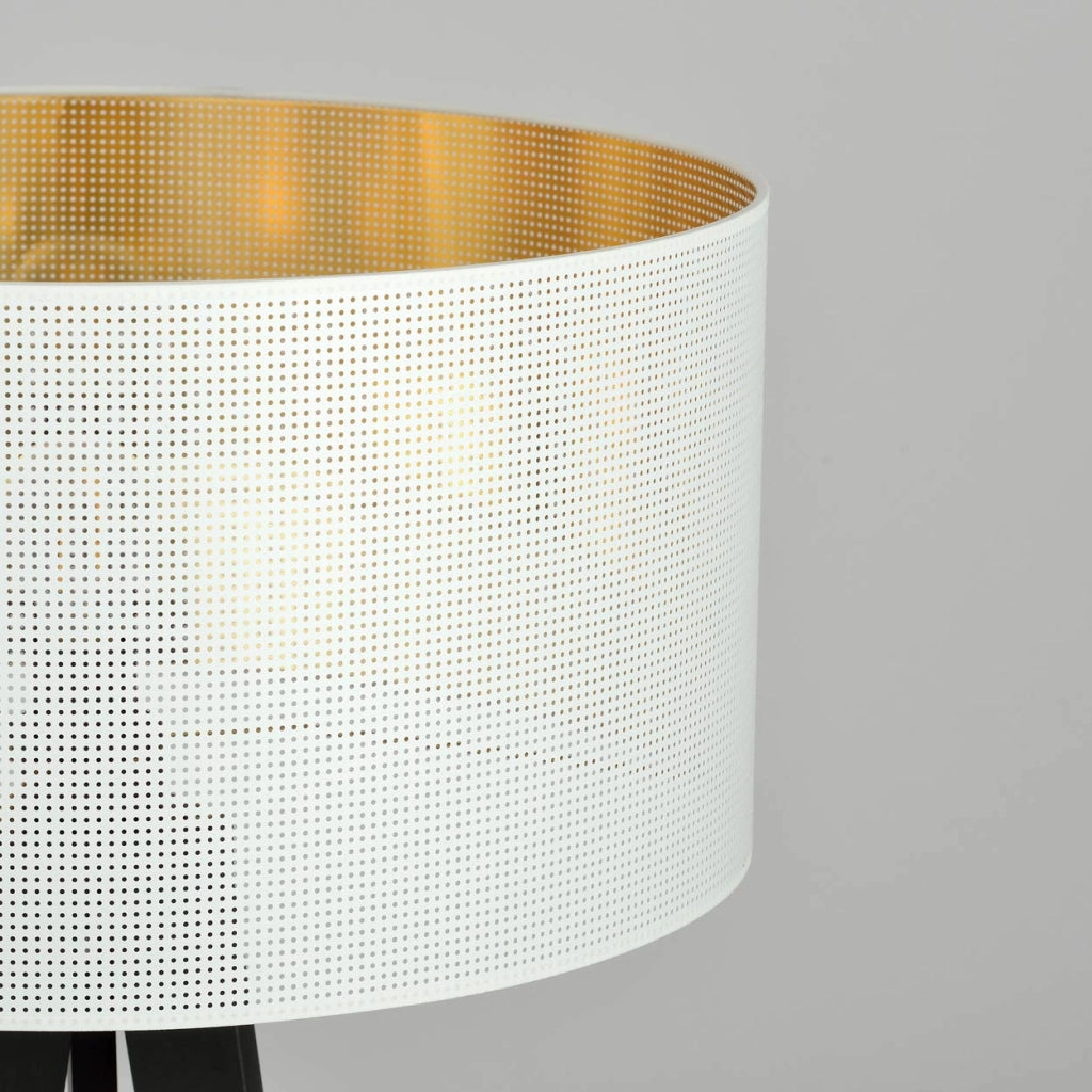 Emibig lampada da terra Aston treppiede bianco oro E27
