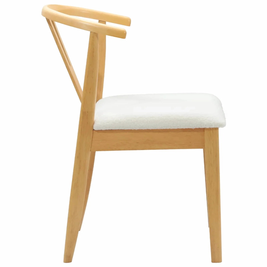 Sedia da pranzo 2 pcs Naturale e chiaro Legno di gomma solido