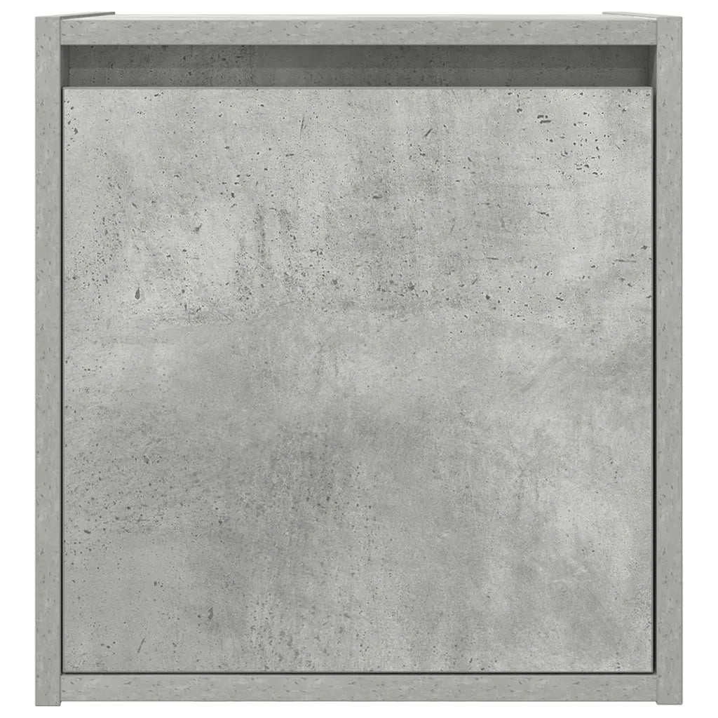 Set di 2 Comodini | Armadio da Notte | Mobiletto da notte a Muro Grigio Cemento 38x34x40 cm