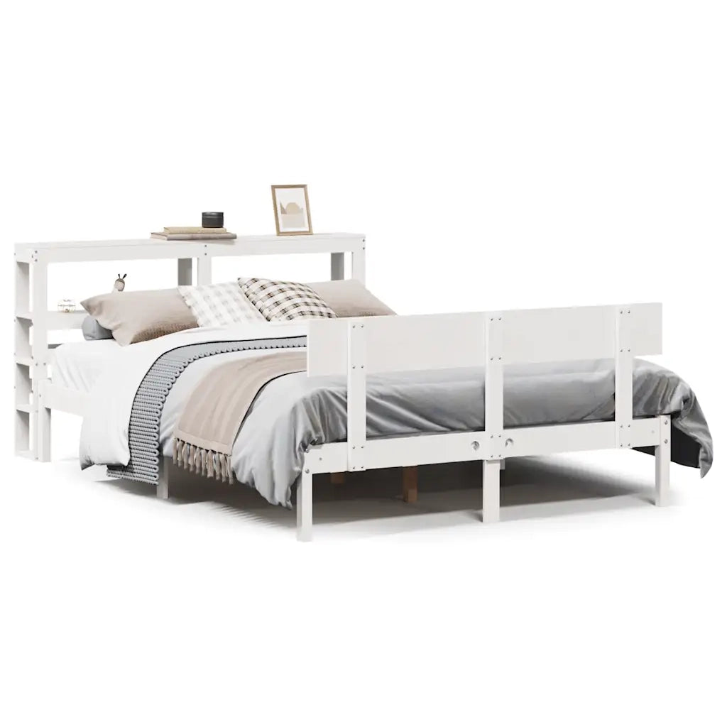 Letto senza Materasso-Struttura Letto Bianco 120x200 cm Legno Massello di Pino 137030
