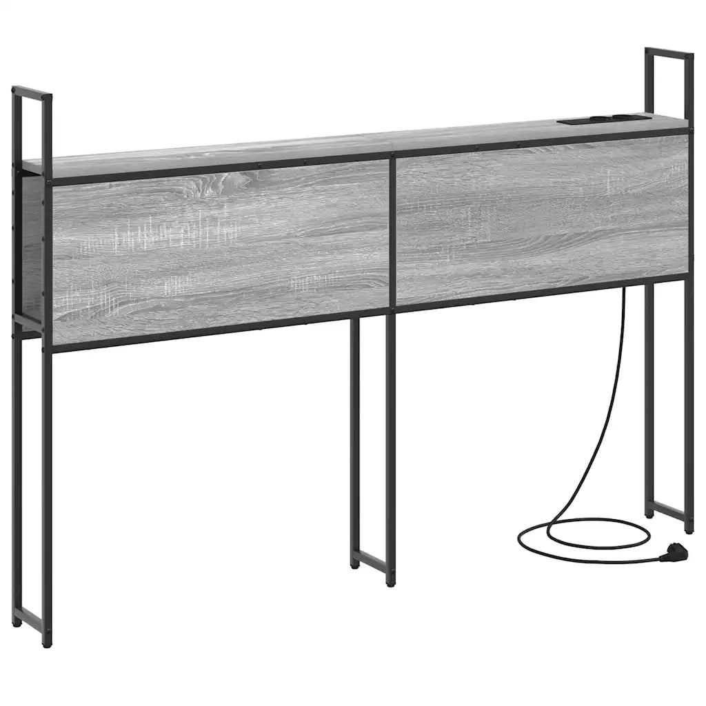 Testiera con Stazione di Carica e Storage Grigio sonoma 859803