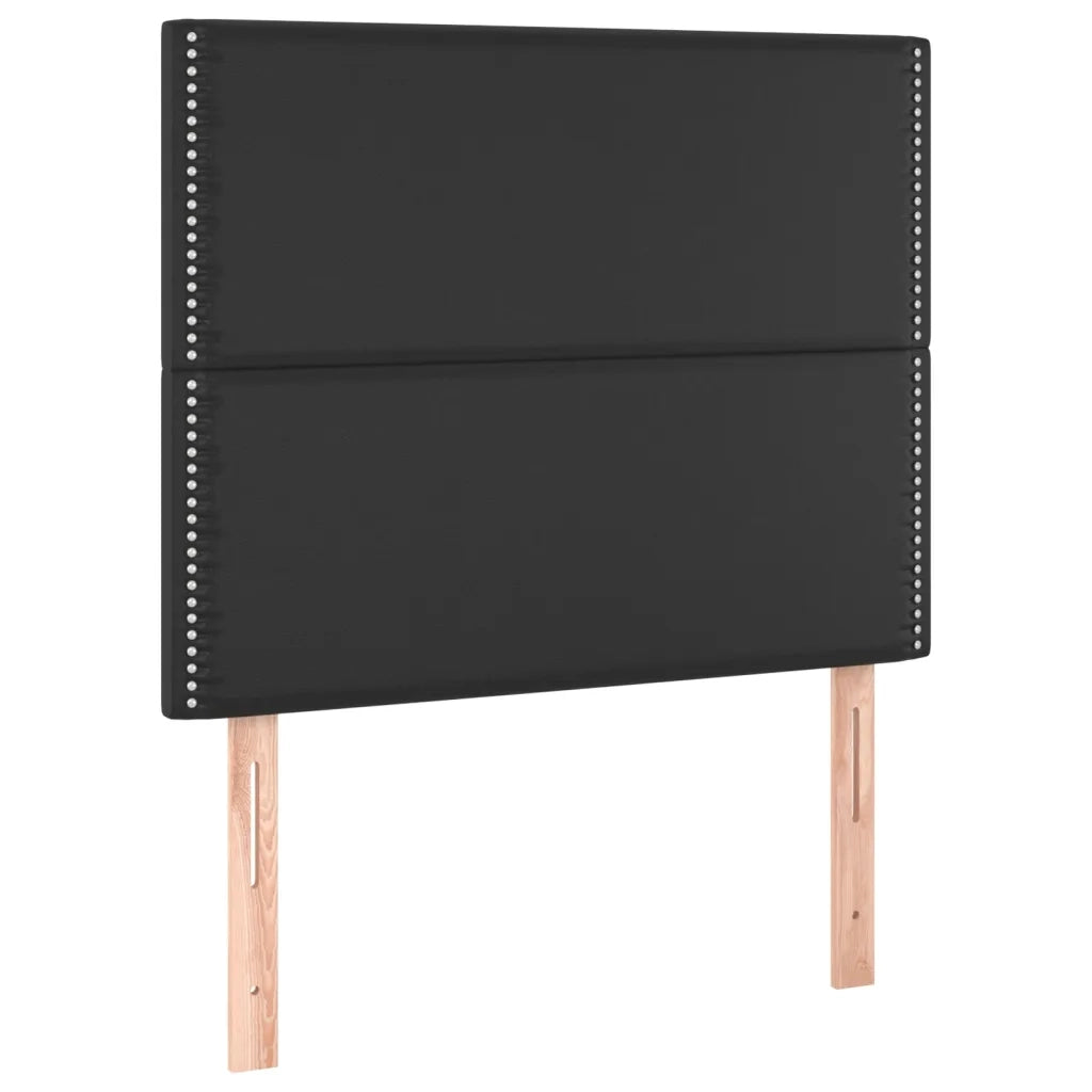 Giroletto a Molle con Materasso e LED Nero 100x200cm Similpelle