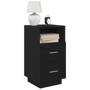 Comodini 2 pz con 2 Cassetti-Set di 2 Tavolino da notte Neri 36x36x68 cm