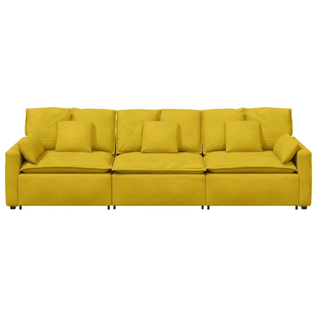 vidaXL Divano Modulare con Cuscini Giallo