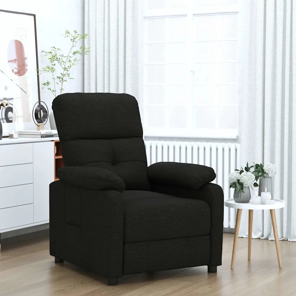 Poltrona Reclinabile in Tessuto Nero 289664