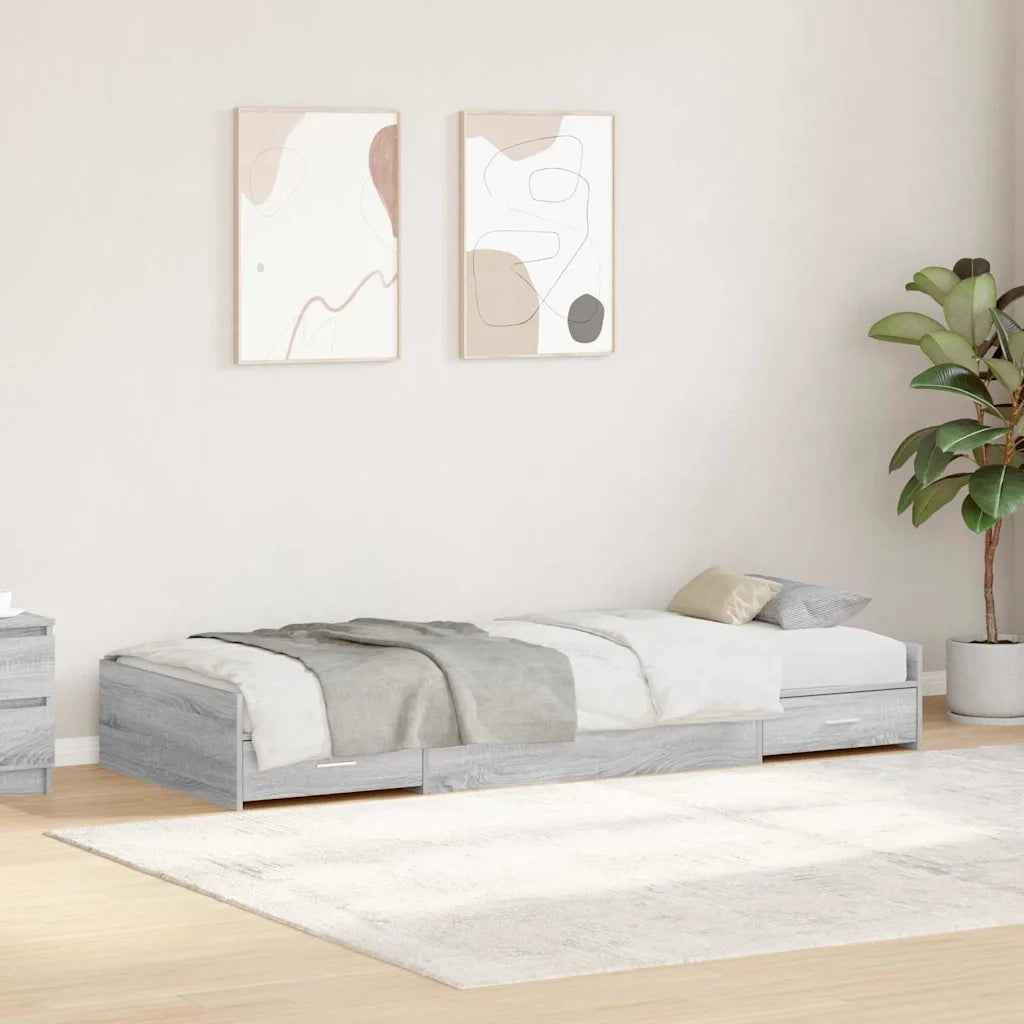 Struttura del letto-Giroletto Grigio Sonoma 80 x 200 cm Legno multistrato 329999