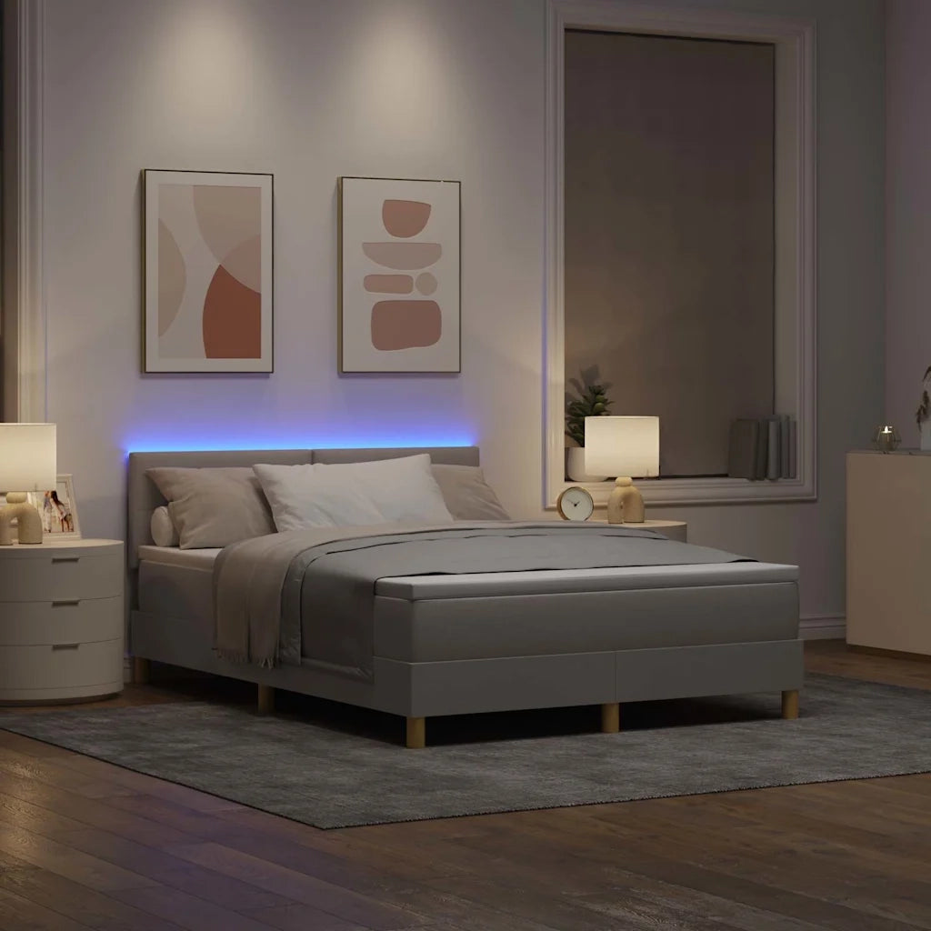 Letto a Sorgente LED con materasso Talpa 160 x 200 cm Tessuto