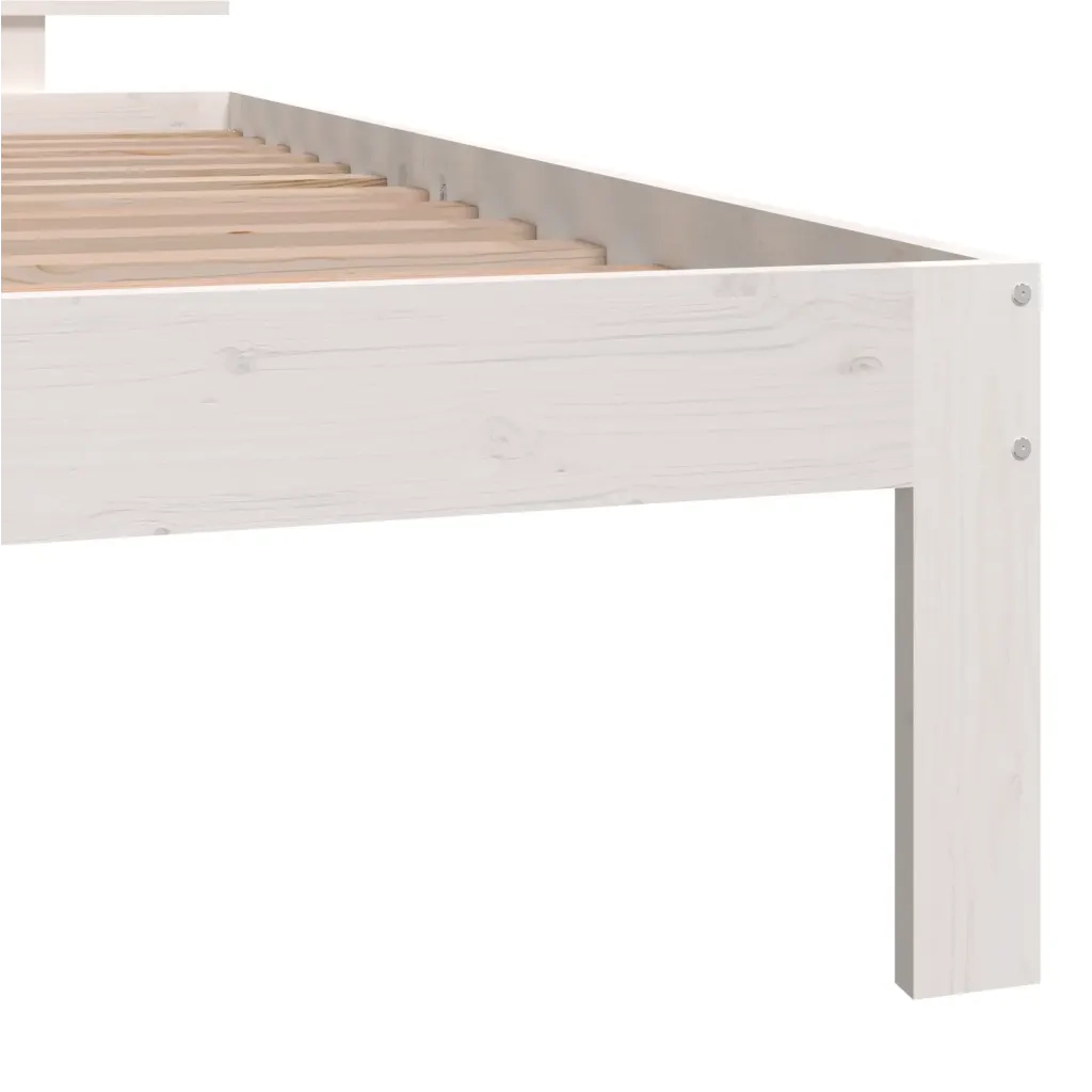 Giroletto-Struttura Letto Bianco in Legno Massello di Pino 100x200 cm 882209