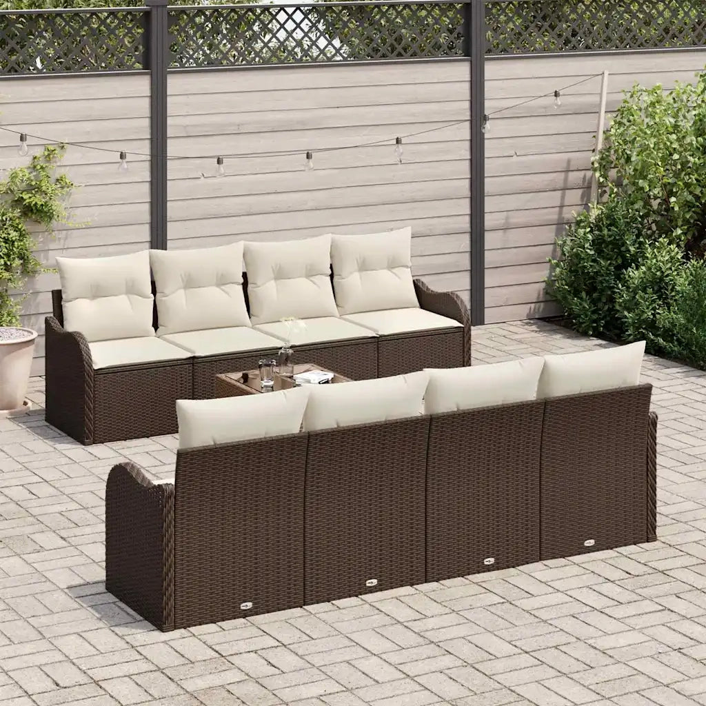 Set Divano da Giardino Marrone 55 x 55 x 37 cm polyrattan