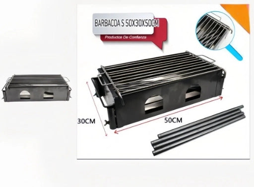 Barbecue Portatile da Giardino ¨C Minimal ¨C Grigio 50x30x50 cm