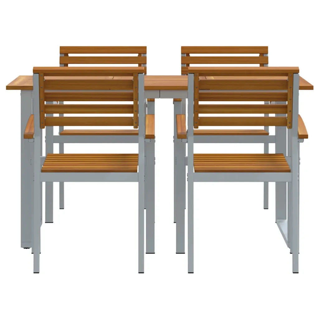 Set da Pranzo per Giardino 5 pcs Grigio 3284343