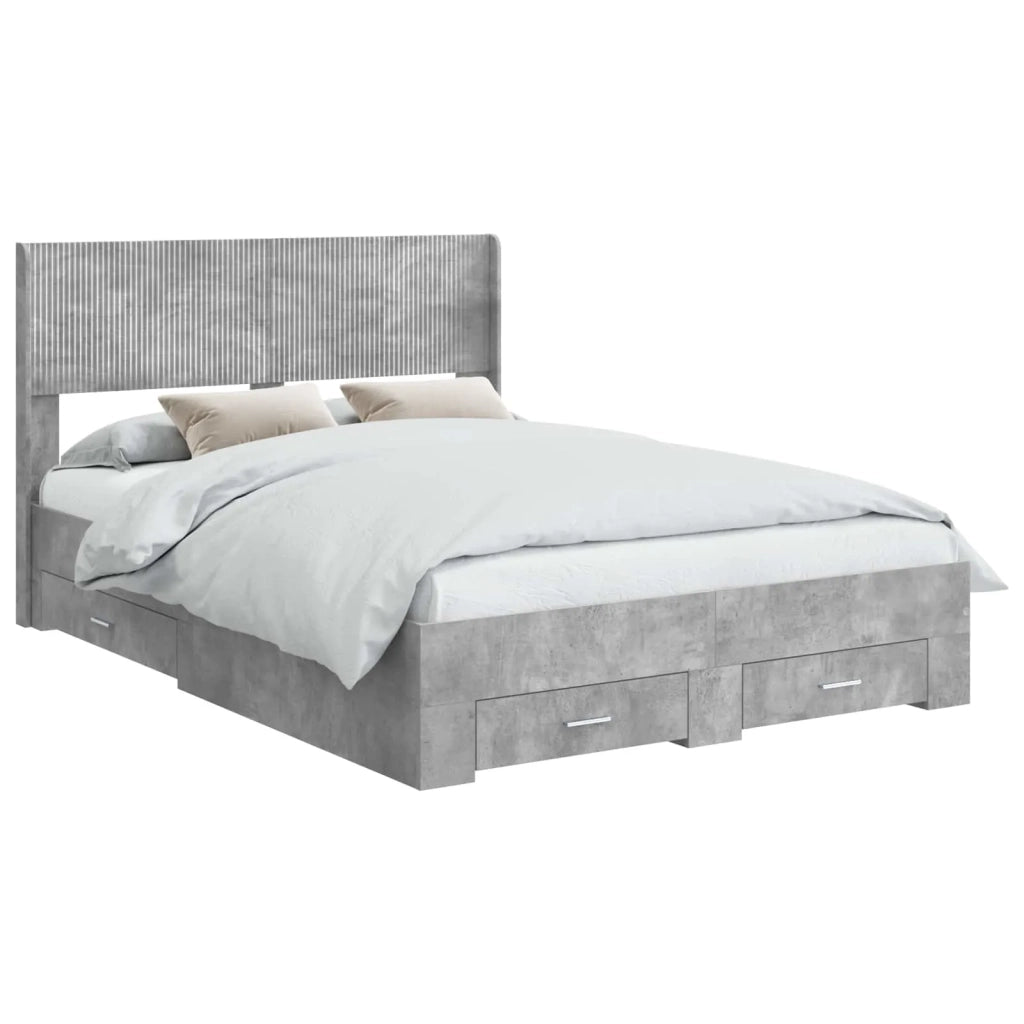 Struttura del letto con stoccaggio e testata Grigio Cemento 3414462