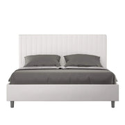 Letto matrimoniale king size con rete imbottito 170x190 similpelle bianco Sunny