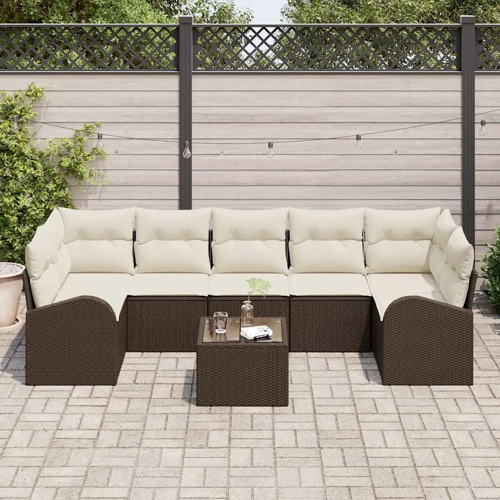 Set Divano da Giardino Marrone 55 x 55 x 37 cm polyrattan 3345958