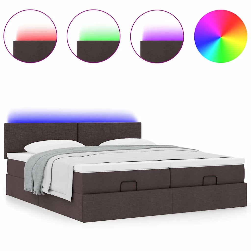 Struttura Letto Pouf con Materassi 160x200 cm in Tessuto 3312818