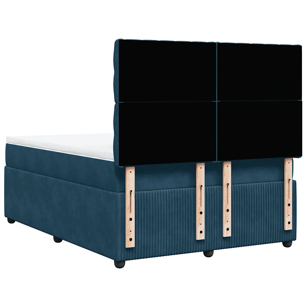 Giroletto a Molle con Materasso Blu 140x190 cm in Velluto 3294644