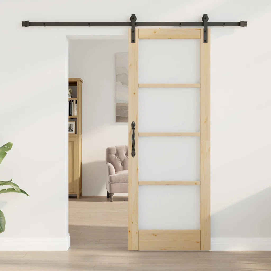 Porta scorrevole ORKDAL Naturale e Nero 73,5 x 198,5 cm 3331847