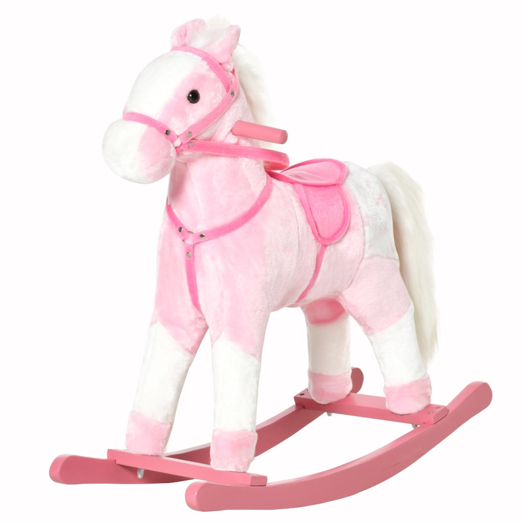 Cavallo a Dondolo per Bambini ¨C Zephmum ¨C 74x28x65 cm Rosa