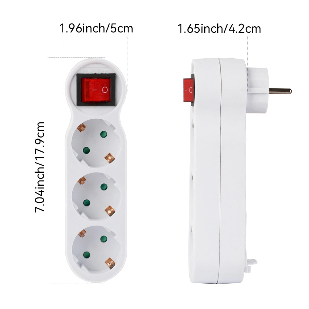 Ciabatta Multipresa con Interruttore ¨C zephmum ¨C 3 Prese, Protezione Bambini, Bianco
