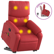Poltrona | Sedia Relax Alzapersona Reclinabile Massaggio Rosso in Similpelle