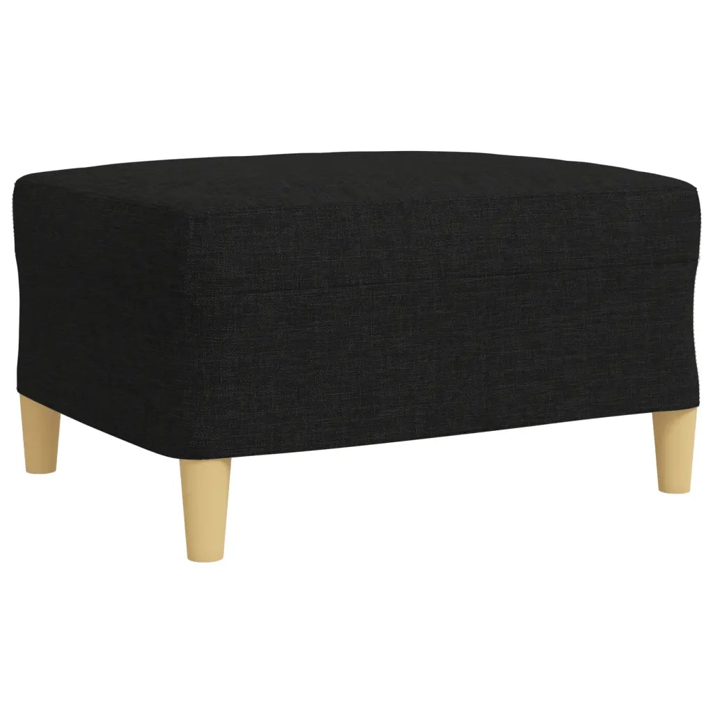 Set Divani 4 pz con Poggiapiedi e Cuscini Nero in Tessuto 3278315