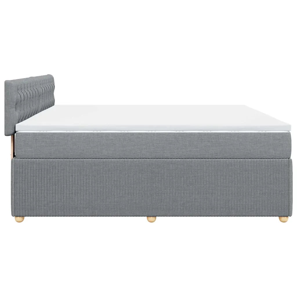 Giroletto a Molle con Materasso Grigio Chiaro180x200 cm Tessuto