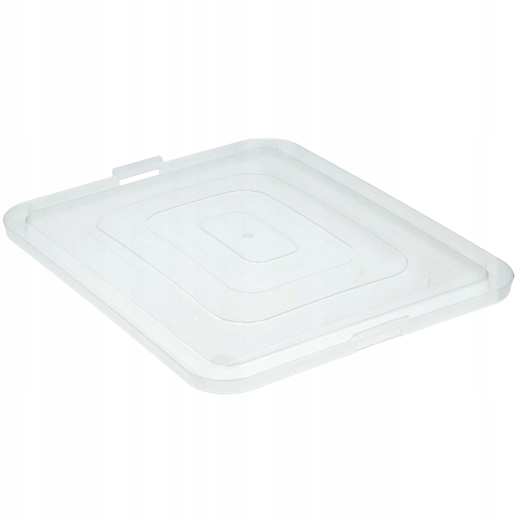 Contenitore in plastica KADAX da 30 litri con coperchio, trasparente e richiudibile, grande scatola