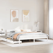 Letto senza Materasso-Struttura Letto Bianco 180x200 cm Legno Massello di Pino 479407