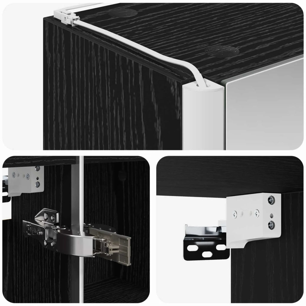 Mobiletto per specchio da Bagno | Armadio da bagno Rovere Nero