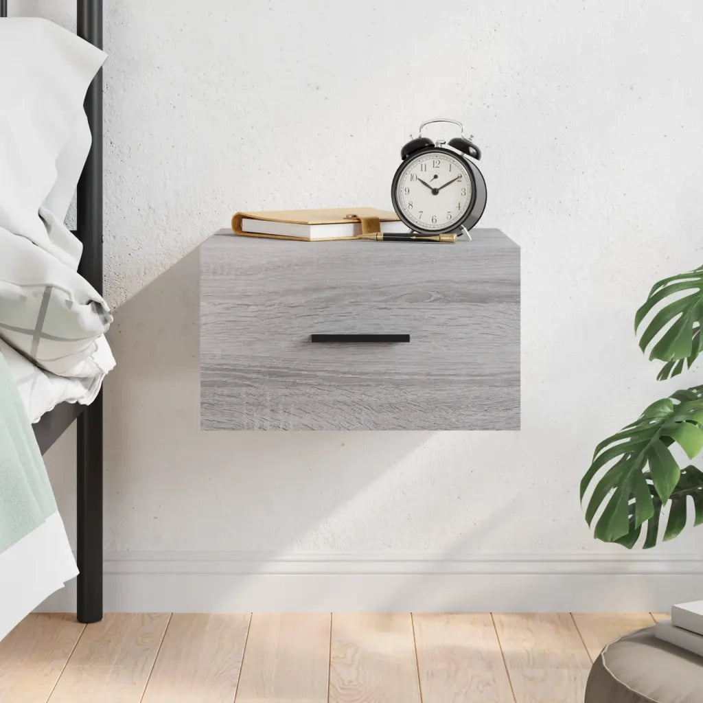 Comodino | Armadio da Notte | Mobiletto da notte a Muro Grigio Sonoma 35x35x20 cm