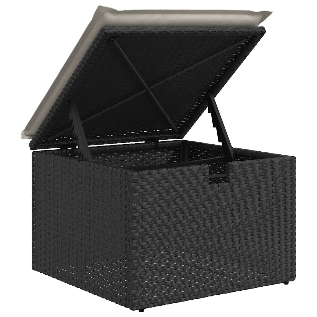 Set Divani da Giardino 9 pz con Cuscini Nero in Polyrattan 3327796